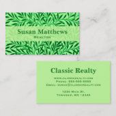 William Morris Willow Pattern, Light Jade Green Visitekaartje (Voorkant / Achterkant)