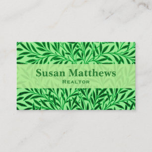 William Morris Willow Pattern, Light Jade Green Visitekaartje