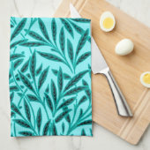 William Morris Willow Pattern, Turquoise & Aqua Theedoek (Quarter Fold)