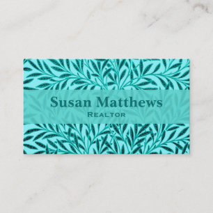 William Morris Willow Pattern, Turquoise & Aqua Visitekaartje