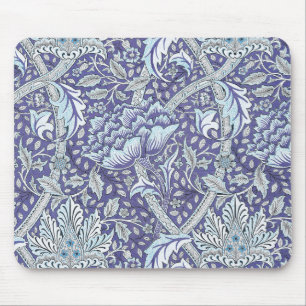 william morris windrush blauwe bloemen bloem muismat