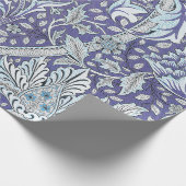 William Morris Windrush blauwe bloemen Cadeaupapier (Hoek)