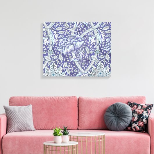 William Morris Windrush blauwe bloemen Canvas Afdruk (Insitu (Woonkamer))