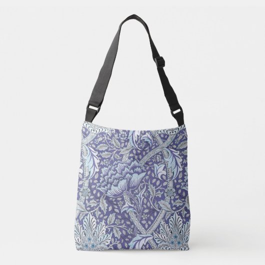William Morris Windrush blauwe bloemen Crossbody Tas (Voorkant)