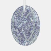 William Morris Windrush blauwe bloemen Glas Ornament (Voorkant links)