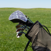 William Morris Windrush blauwe bloemen Golfheadcover (Insitu)