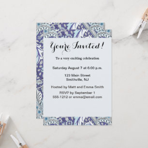 William Morris Windrush blauwe bloemen Kaart