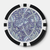 William Morris Windrush blauwe bloemen Poker Chips (Voorkant)