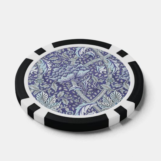 William Morris Windrush blauwe bloemen Poker Chips (Enkel)
