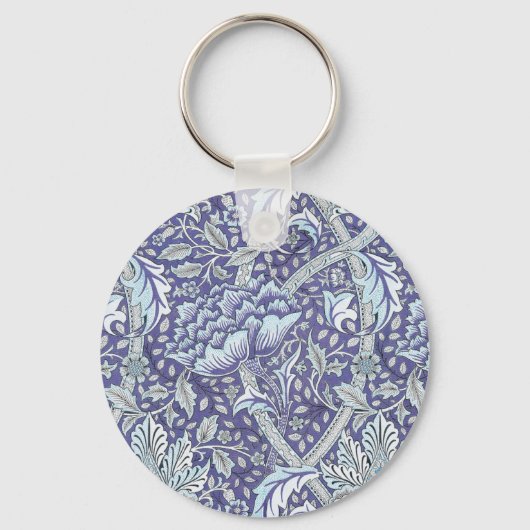 William Morris Windrush blauwe bloemen Sleutelhanger (Voorkant)
