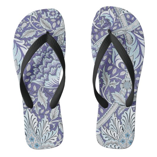 William Morris Windrush blauwe bloemen Teenslippers (Voetbed)