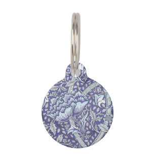 William Morris Windrush Blauwe Bloempatroon Huisdierpenning