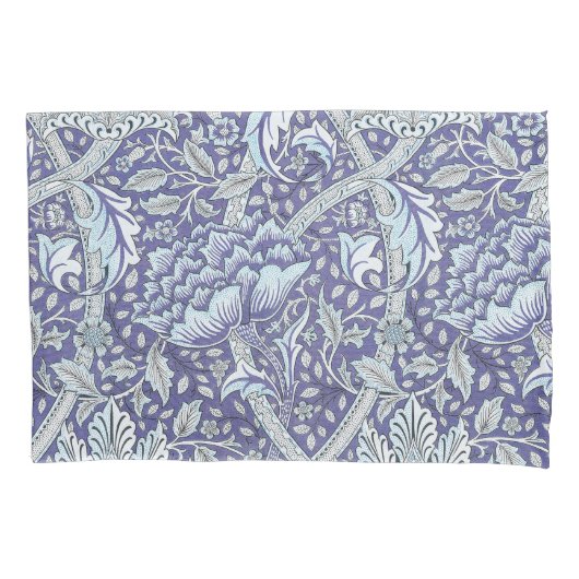 William Morris Windrush Blauwe Bloempatroon Kussensloop (Voorkant)