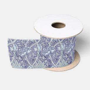 William Morris Windrush Blauwe Bloempatroon Lint