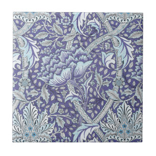 William Morris Windrush Blauwe Bloempatroon Tegeltje