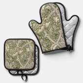 William Morris Windrush bloemen klassieker Ovenwant & Pannenlap Set (Voorkant / Achterkant)