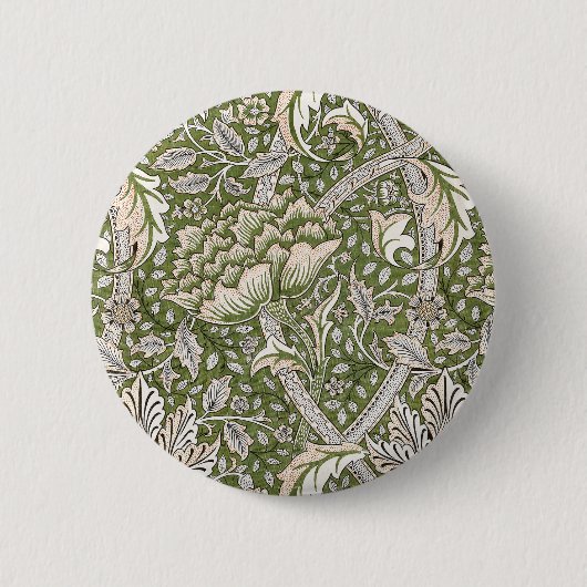 William Morris Windrush bloemen klassieker Ronde Button 5,7 Cm (Voorkant)