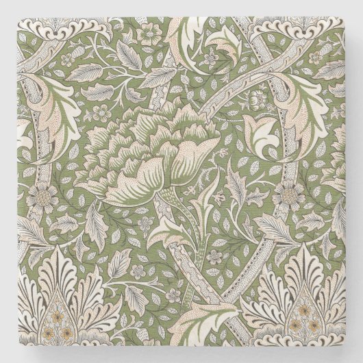 William Morris Windrush bloemen klassieker Stenen Onderzetter (Voorkant)
