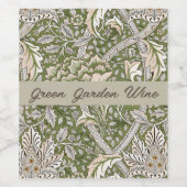 William Morris Windrush bloemen klassieker Wijn Etiket (Enkel label)