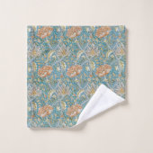 William Morris Windrush Bloempatroon Blauw Bad Handdoek (Wasdoekje)