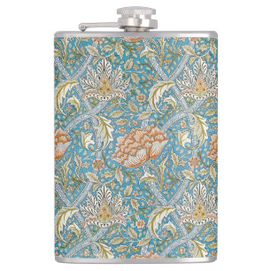 William Morris Windrush Bloempatroon Blauw Heupfles