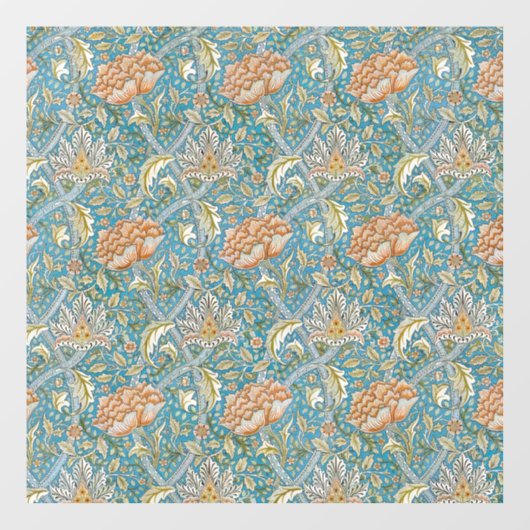 William Morris Windrush Bloempatroon Blauw Raamsticker (Vel)