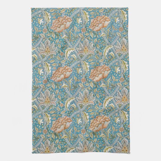 William Morris Windrush Bloempatroon Blauw Theedoek (Verticaal)