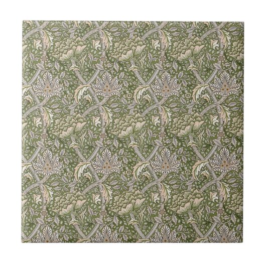 William * Morris Windrush Botantical Taupe Green | Tegeltje (Voorkant)