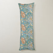 William Morris Windrush Floral Pattern Blue Lichaamskussen (Achterkant (Verticaal))
