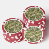 William Morris Windrush Floral Pattern Classic Poker Chips (Opstapeling)