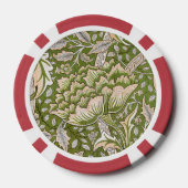 William Morris Windrush Floral Pattern Classic Poker Chips (Achterkant)