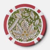 William Morris Windrush Floral Pattern Classic Poker Chips (Achterkant)