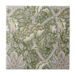 : William Morris Windrush Groen Patroon: Vintage Tegeltje