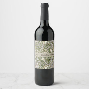: William Morris Windrush Groen Patroon: Vintage Wijn Etiket