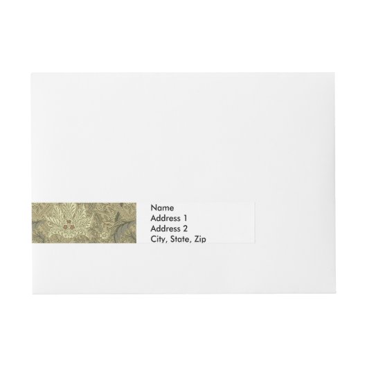 William Morris Windrush Wallpaper Pattern Adreslabel Wikkel (Voorkant)