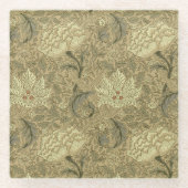 William Morris Windrush Wallpaper Pattern Glazen Onderzetter (Voorkant)