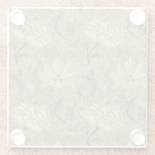 William Morris Windrush Wallpaper Pattern Glazen Onderzetter (Achterkant)