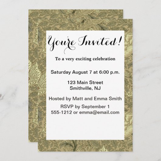 William Morris Windrush Wallpaper Pattern Kaart (Voorkant / Achterkant)