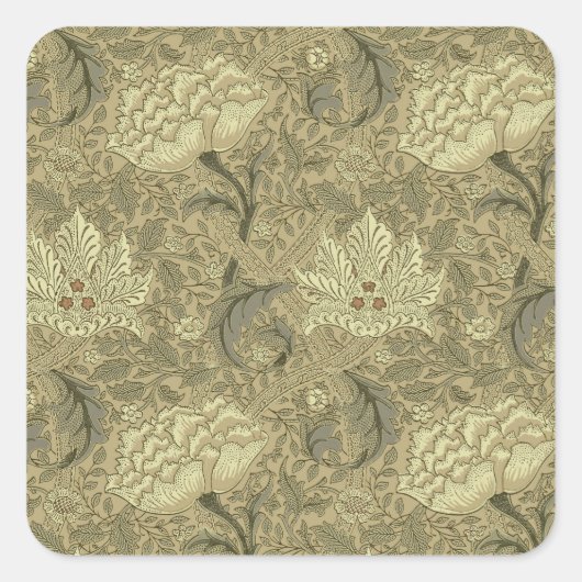 William Morris Windrush Wallpaper Pattern Vierkante Sticker (Voorkant)