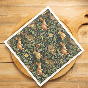 William Morris Woodland Floral Rabbits Christmas Servet