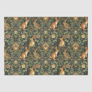 William Morris Woodland Floral Rabbits Christmas Tissuepapier