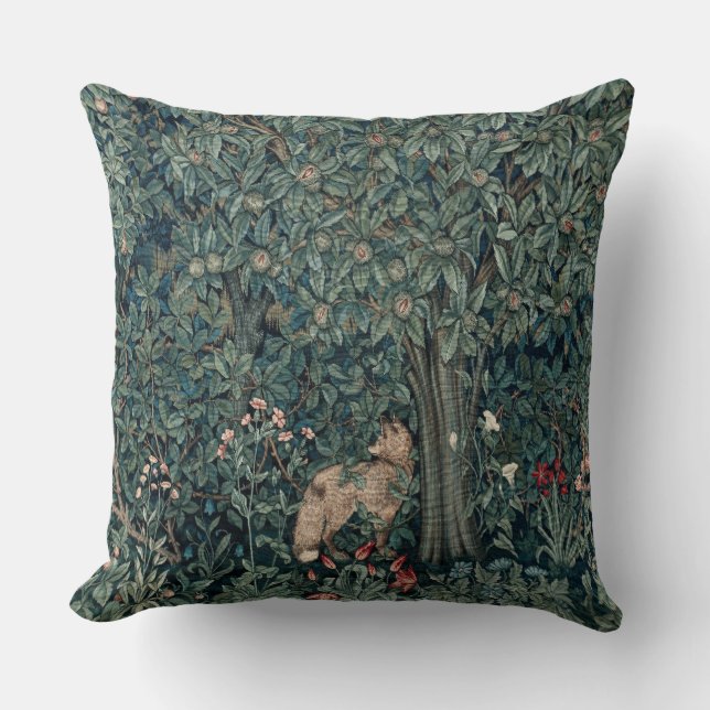 William Morris Woodland Tapestry Fox Kussen (Voorkant)