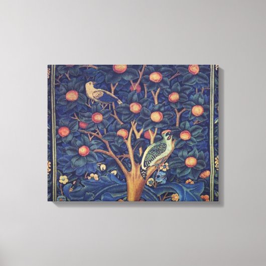 William Morris Woodpecker Tapestry Arts & Crafts Canvas Afdruk (Voorkant)