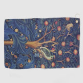 William Morris Woodpecker Tapestry Arts & Crafts Golfhanddoek (Horizontaal)