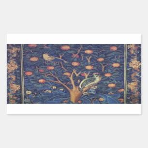 William Morris Woodpecker Tapestry Arts & Crafts Rechthoekige Sticker