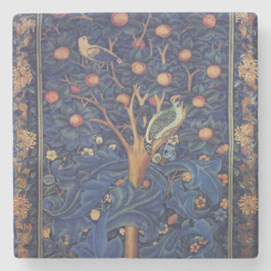 William Morris Woodpecker Tapestry Arts & Crafts Stenen Onderzetter