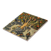 William Morris Woodpecker Tapestry Arts & Crafts Tegeltje (Zijkant)