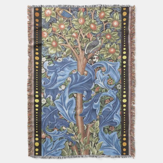 William Morris Woodpecker Tapestry Floral Deken (Voorkant Verticaal)