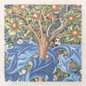 William Morris Woodpecker Tapestry Floral Glazen Onderzetter (Voorkant)