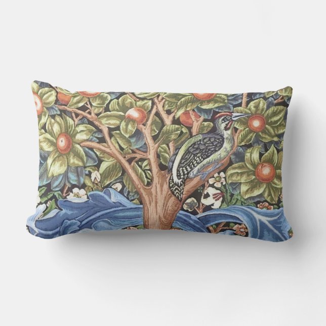 William Morris Woodpecker Tapestry Floral  Kussen (Voorkant)